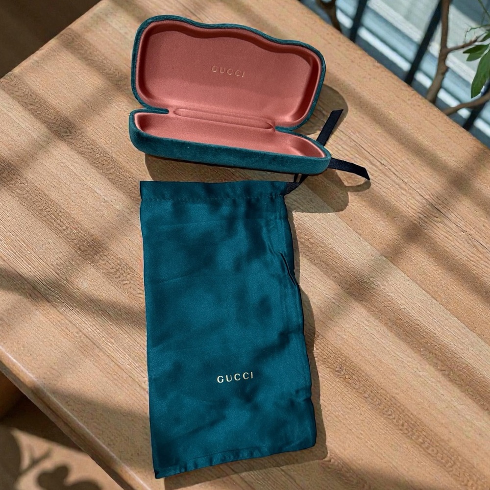 Gucci Teal and Coral Sunglasses Case